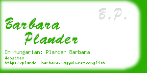 barbara plander business card